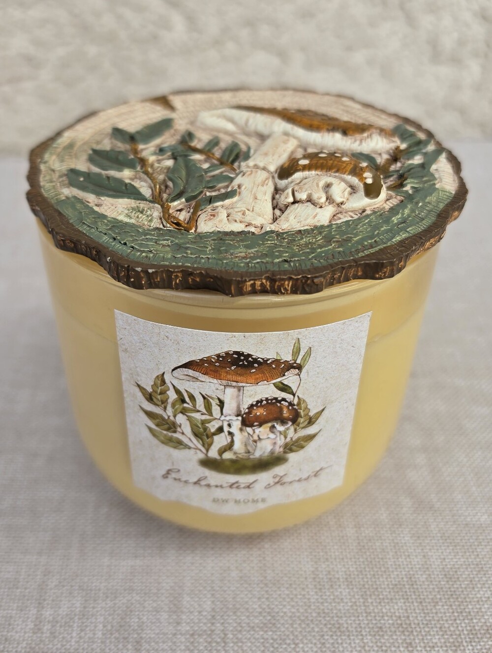 DW Home Enchanted Forest Yellow Mushroom Decorative Candle 13.9oz New